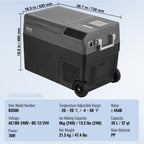VEVOR Portable Car Refrigerator, with Ice Making Function, 12 Volt Car Refrigerator Fridge, 35 L Single Zone Portable Freezer, -4℉-68℉ Adjustable Temperature, with Casters for Camping, Car, RV