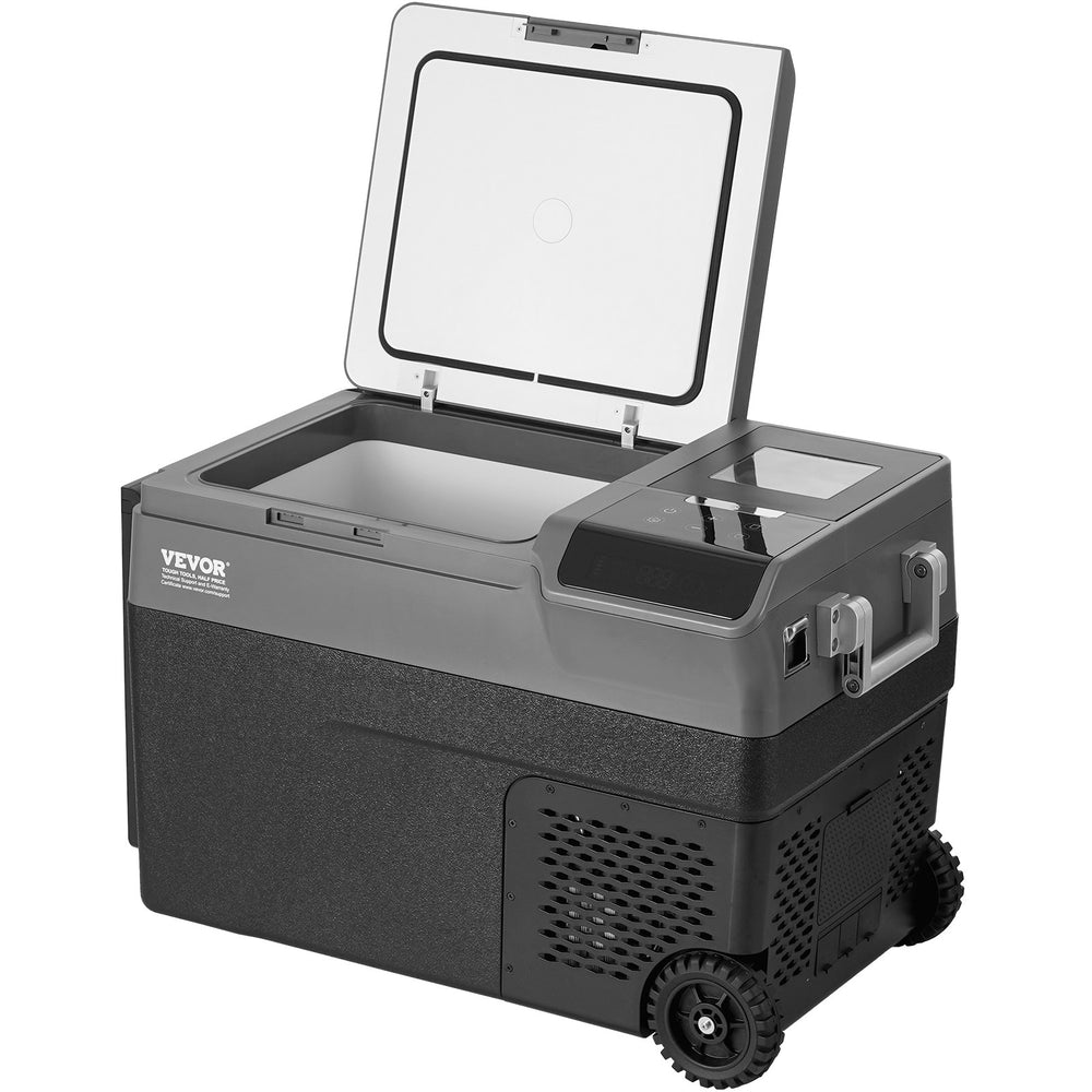 VEVOR Portable Car Refrigerator, with Ice Making Function, 12 Volt Car Refrigerator Fridge, 35 L Single Zone Portable Freezer, -4℉-68℉ Adjustable Temperature, with Casters for Camping, Car, RV
