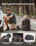 VEVOR Rolling Tool Backpack, 110 lbs Load Capacity, 45 Pockets Heavy Duty Roller Tool Bag on Wheels, Adjustable Telescoping Handle & Stable Base, Toolbag Organizers for Construction, Mechanic