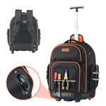 VEVOR Rolling Tool Backpack, 110 lbs Load Capacity, 45 Pockets Heavy Duty Roller Tool Bag on Wheels, Adjustable Telescoping Handle & Stable Base, Toolbag Organizers for Construction, Mechanic