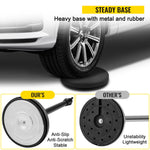 VEVOR Crowd Control Stanchion, Set of 8 Pieces Stanchion Set, Stanchion Set with 6.6 ft/2 m Black Retractable Belt, Black Crowd Control Barrier with Concrete and Metal Base – Easy Connect Assembly