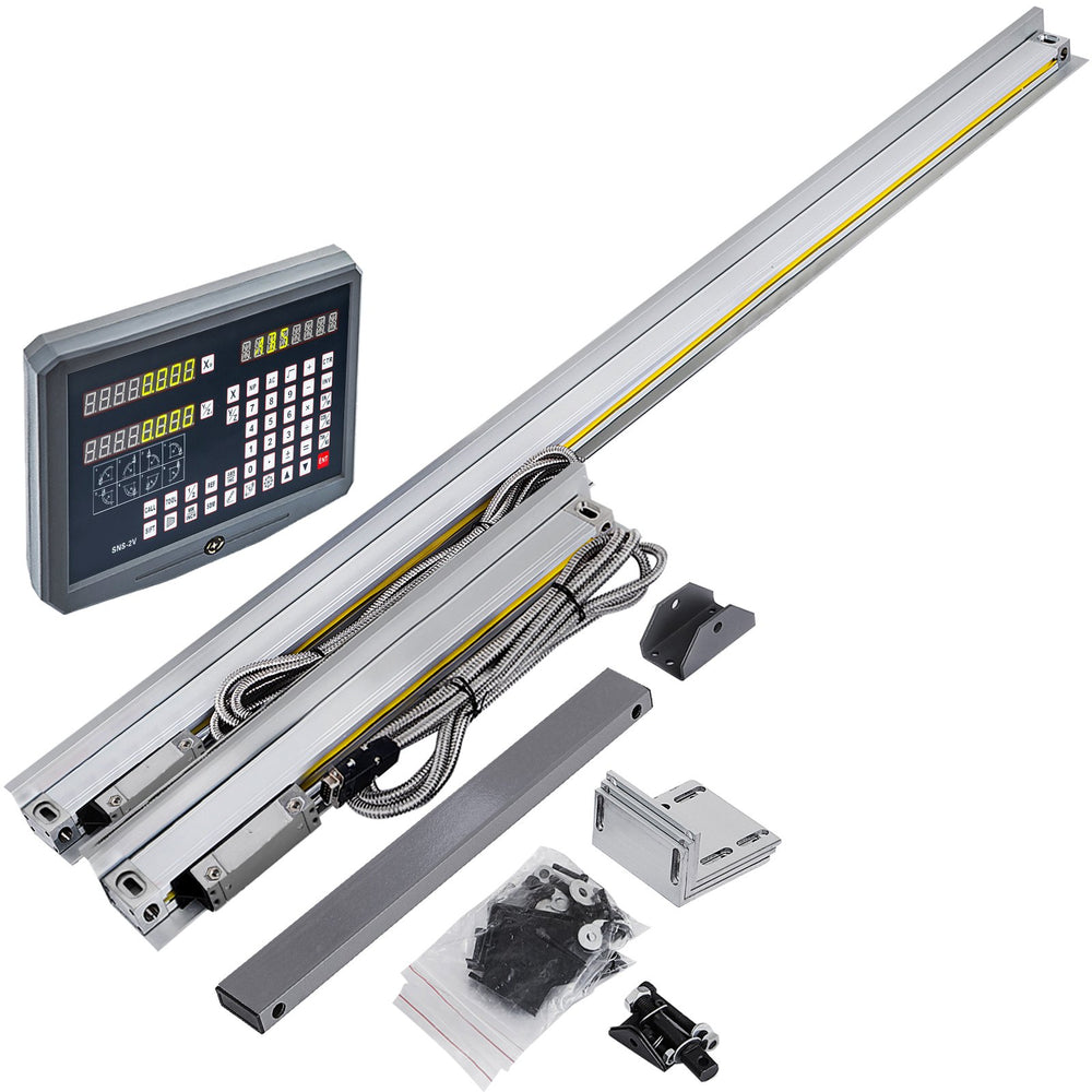 VEVOR 2 Axis Digital Readout DRO Display 1000mm and 250mm Travel Length Precision Linear Scale Axis Digital Readout