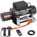 VEVOR Electric Winch, 5400 kg Load Capacity, 12V DC Truck Winch with Φ9.1 mm x 24 m Steel Rope, Wireless & Wired Remote Control, IP55 Waterproof for Towing SUV Jeep Trailer Boat Off-Road Vehicle