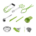 VEVOR Canning Supplies Starter Kit, 9 Pieces Stainless Steel Water Bath Canning Kit for Beginners, Canning Tools Set: Ladle, Measuring Spoon & Cup, Funnel, Tongs, Jar Lifter, Jar Wrench
