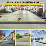 VEVOR  4 Pack Rubber Cable Protector Ramp 103x25.5x5 cm 2 Channel Heavy Duty 66000lbs Load Capacity Cable Wire Cord Cover Ramp Speed Bump Driveway Hose Cable Ramp Protective Cover
