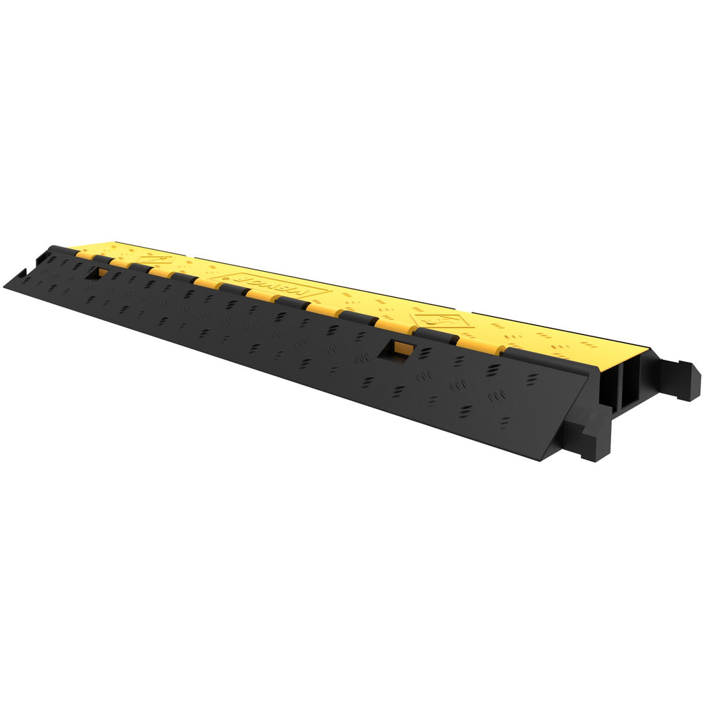 VEVOR  4 Pack Rubber Cable Protector Ramp 103x25.5x5 cm 2 Channel Heavy Duty 66000lbs Load Capacity Cable Wire Cord Cover Ramp Speed Bump Driveway Hose Cable Ramp Protective Cover