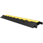 VEVOR  4 Pack Rubber Cable Protector Ramp 103x25.5x5 cm 2 Channel Heavy Duty 66000lbs Load Capacity Cable Wire Cord Cover Ramp Speed Bump Driveway Hose Cable Ramp Protective Cover
