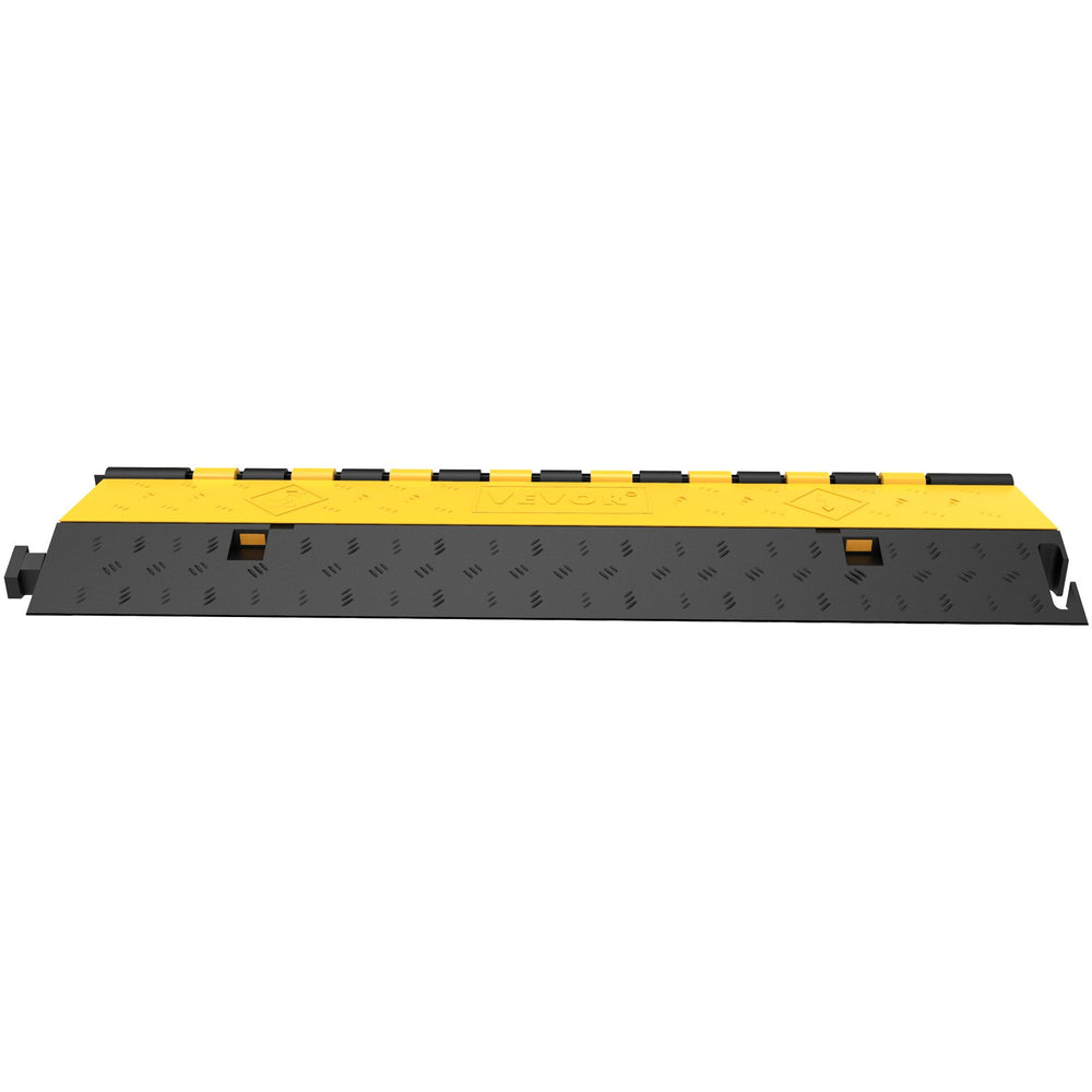 VEVOR  4 Pack Rubber Cable Protector Ramp 103x25.5x5 cm 2 Channel Heavy Duty 66000lbs Load Capacity Cable Wire Cord Cover Ramp Speed Bump Driveway Hose Cable Ramp Protective Cover