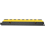 VEVOR  4 Pack Rubber Cable Protector Ramp 103x25.5x5 cm 2 Channel Heavy Duty 66000lbs Load Capacity Cable Wire Cord Cover Ramp Speed Bump Driveway Hose Cable Ramp Protective Cover
