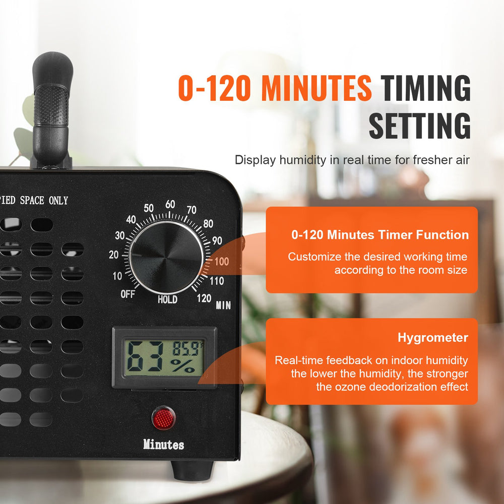 VEVOR Ozone Generator 36000mg/h Ozone Machine Odor Remover with 0-120min Timer