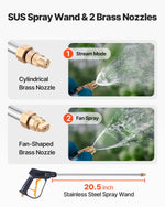 VEVOR Industrial Concrete Sprayer with Wheeled Cart, 14L Stainless Steel Sprayer, Heavy Duty Tri-Poxy Pump Sprayers, 52cm Wand, 1.2m & 3m Hoses, 2 Brass Nozzles for Construction, Lawn & Garden