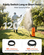 VEVOR Industrial Concrete Sprayer with Wheeled Cart, 14L Stainless Steel Sprayer, Heavy Duty Tri-Poxy Pump Sprayers, 52cm Wand, 1.2m & 3m Hoses, 2 Brass Nozzles for Construction, Lawn & Garden