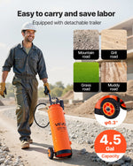 VEVOR Industrial Sprayer, 17L Large Capacity, Stainless Steel Concrete Sprayer with Ergonomic Handle & Removable Cart, 1.2 m & 3 m Hose, Concrete Sealer Sprayers for Form Oils Construction
