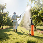 VEVOR Industrial Sprayer, 17L Large Capacity, Stainless Steel Concrete Sprayer with Ergonomic Handle & Removable Cart, 1.2 m & 3 m Hose, Concrete Sealer Sprayers for Form Oils Construction