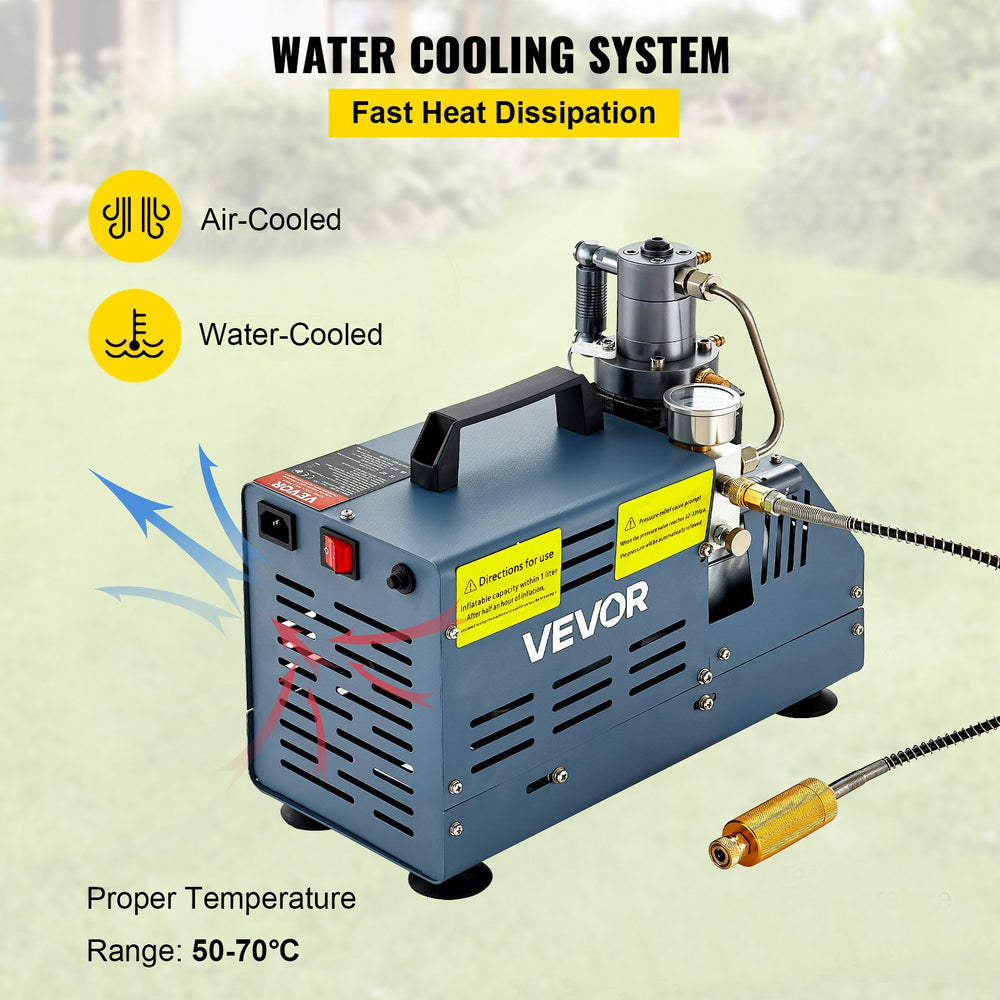 VEVOR High Pressure Compressor, 4500PSI/30MPA High Pressure Air Compressor, 1800W 220V Automatic Pressure Relief Air Rifle Compressor Suitable for Paintball Air Rifle, PCP Rifle, Diving Bottle