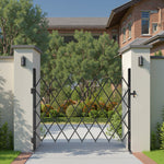 VEVOR Single Folding Security Gate, Lockable Scissor Gate with 360° Swivel Casters, Outdoor Barricade Steel Retractable Gates, for Entry Security, Garage, Warehouse & Pool, 180 × 161 cm (W × H)