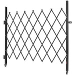 VEVOR Single Folding Security Gate, Lockable Scissor Gate with 360° Swivel Casters, Outdoor Barricade Steel Retractable Gates, for Entry Security, Garage, Warehouse & Pool, 180 × 161 cm (W × H)