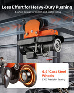 VEVOR Electric Hoist Manual Trolley, 1 Ton Load Capacity for PA600 PA700 PA800 PA900 PA1000, Push Beam Trolley with Dual Wheels, 68-110 mm Adjustable Beam Flange Width for Straight &amp; Curved I-Beam