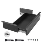 VEVOR 16" Wide Under Desk Drawer Slide Out, Under Desk Mounted Pull-out Drawer Attachment, Hidden Desktop Storage Organizer, Under Table Pencil Drawer for office Home Sit Stand Workstation, 17x9x4 in