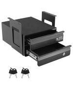 VEVOR 13" Wide Under Desk Drawer Slide Out, Under Table Pull-out Drawer Attachment, Hidden Desktop 2 Layer Storage Organizer, Lockable Undermount Pencil Drawer for Sit Stand Workstation, 14x13x10 in