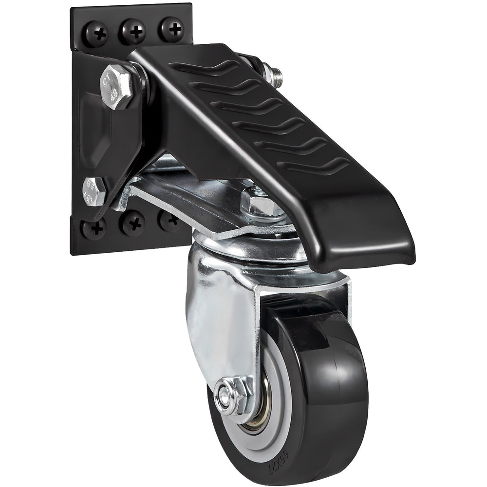 VEVOR Workbench Caster Wheels, 74.8kg Load Capacity, Set of 4, 6.3cm Heavy Duty Retractable Casters, Side Mounted Adjustable Stepdown Wheels with 360° Swivel for Workbenches, Tables, and Equipment