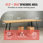 VEVOR Wood Table Top, 47.2" x 29.5" x 1.5", 330lb Load Capacity, Universal Solid One-Piece Maple Wood Desktop for Height Adjustable Electric Standing Desk Frame, Rectangular Countertop for Home Office