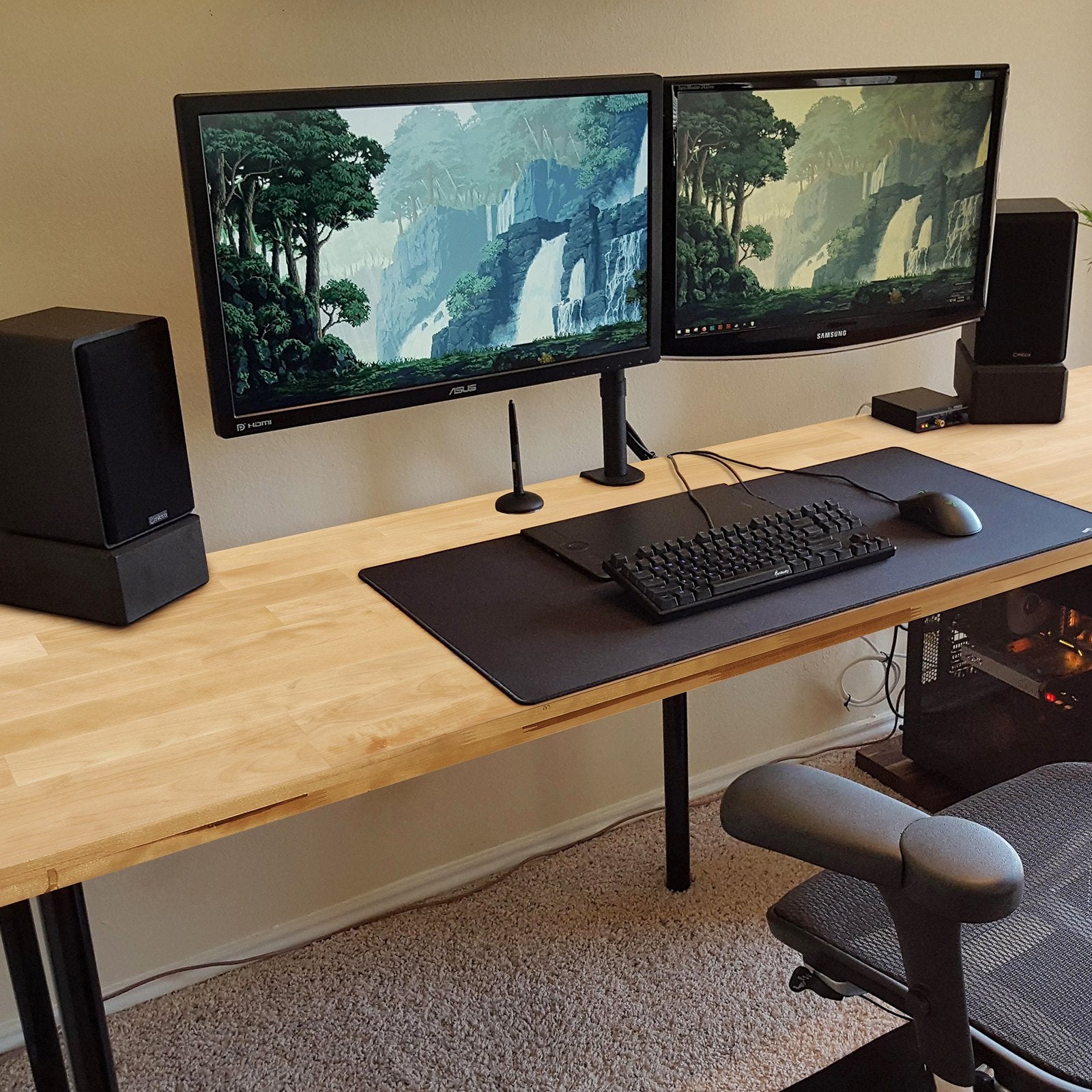 VEVOR Wood Table Top, 47.2" x 29.5" x 1.5", 330lb Load Capacity, Universal Solid One-Piece Maple Wood Desktop for Height Adjustable Electric Standing Desk Frame, Rectangular Countertop for Home Office
