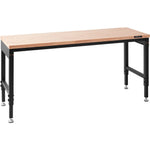 VEVOR Adjustable Workbench Work Table Top, Dimensions: 72" x 25" Adjustable Height: 28"-40" Max Load 3000lbs Table with Power Sockets Wooden Top for Office Home Garage