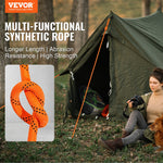 VEVOR Arborist Tree Climbing Rope Double Braid Polyester 1/2"/1.3 cm x 220'/67.1 m 48-Strand