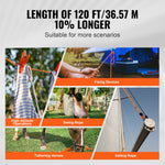VEVOR Arborist Tree Climbing Rope Double Braid Polyester 1/2"/1.3 cm x 120'/36.6 m 48-Strand