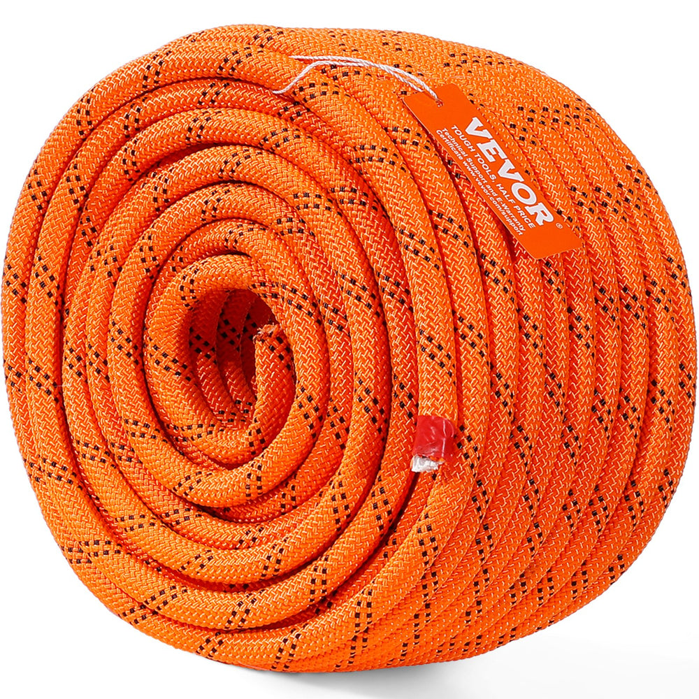 VEVOR Arborist Tree Climbing Rope Double Braid Polyester 1/2"/1.3 cm x 120'/36.6 m 48-Strand