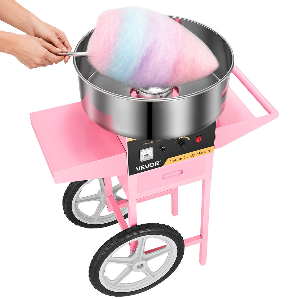 VEVOR Commercial Cotton Candy Machine with Cart Sugar Floss Maker 1000W Party
