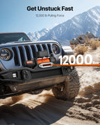 VEVOR Electric Winch, 5400 kg Load Capacity, 12V DC Truck Winch with Φ9.1 mm x 23 m Synthetic Rope, Wireless & Wired Remote Control, IP55 Waterproof for Towing Off-Road SUV Jeep Trailer Boat