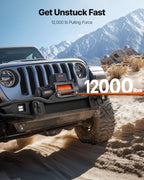 VEVOR Electric Winch, 5400 kg Load Capacity, 12V DC Truck Winch with Φ9.5 mm x 28 m Synthetic Rope, Wireless & Wired Remote Control, IP67 Waterproof for Towing Off-Road SUV Jeep Trailer Boat