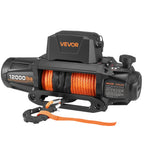 VEVOR Electric Winch, 5400 kg Load Capacity, 12V DC Truck Winch with Φ9.5 mm x 28 m Synthetic Rope, Wireless & Wired Remote Control, IP67 Waterproof for Towing Off-Road SUV Jeep Trailer Boat
