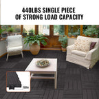 VEVOR Interlocking Deck Tiles, 36 Pack, 11.6"x11.6" 36 sq. ft Plastic Waterproof Outdoor Flooring All Weather Use, Patio Floor Decking Covering Tiles for Porch Poolside Balcony Backyard, Dark Brown