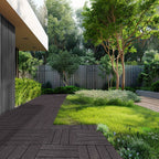 VEVOR Interlocking Deck Tiles, 36 Pack, 11.6"x11.6" 36 sq. ft Plastic Waterproof Outdoor Flooring All Weather Use, Patio Floor Decking Covering Tiles for Porch Poolside Balcony Backyard, Dark Brown