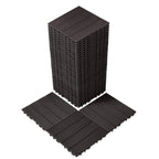 VEVOR Interlocking Deck Tiles, 36 Pack, 11.6"x11.6" 36 sq. ft Plastic Waterproof Outdoor Flooring All Weather Use, Patio Floor Decking Covering Tiles for Porch Poolside Balcony Backyard, Dark Brown