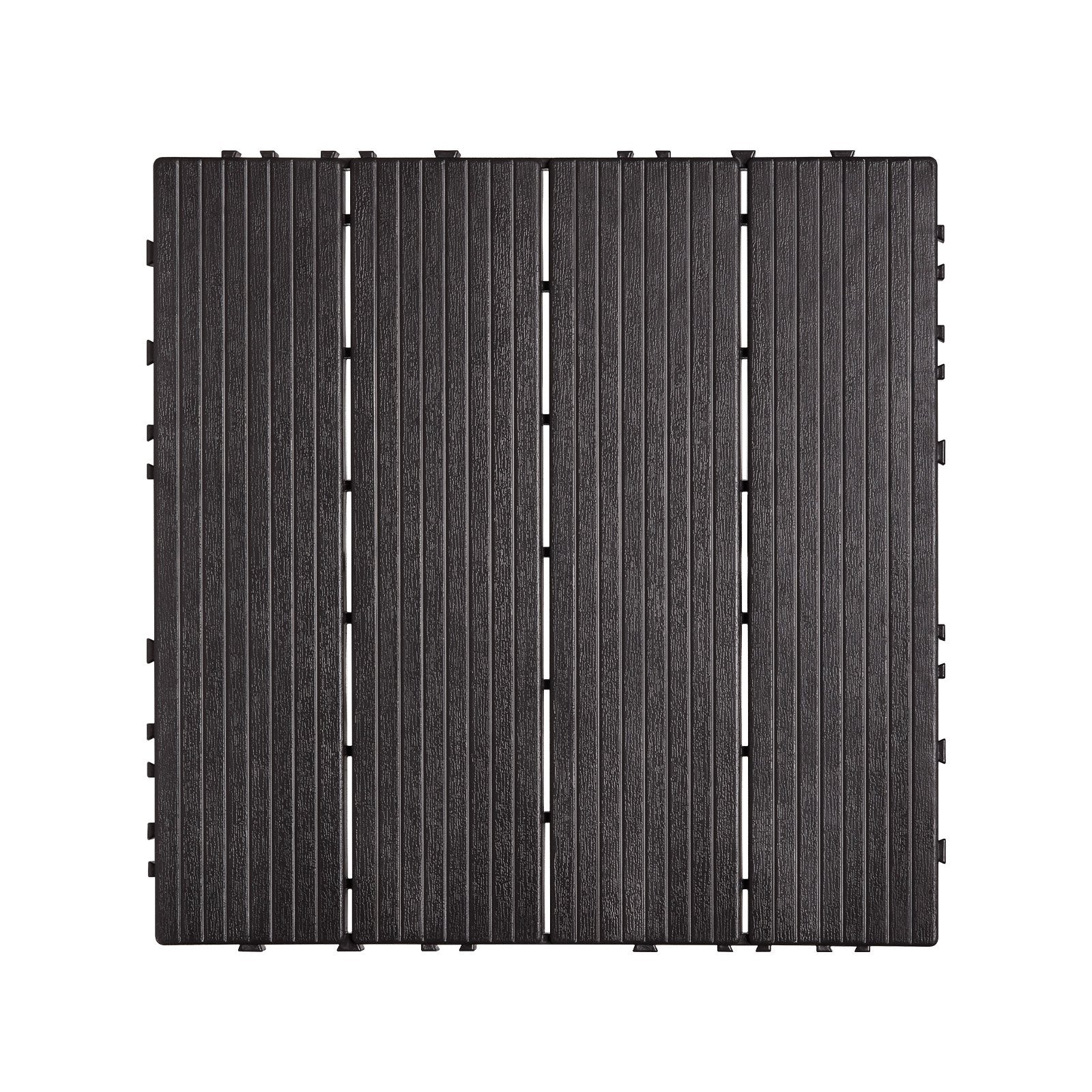 VEVOR Interlocking Deck Tiles, 36 Pack, 11.6"x11.6" 36 sq. ft Plastic Waterproof Outdoor Flooring All Weather Use, Patio Floor Decking Covering Tiles for Porch Poolside Balcony Backyard, Dark Brown