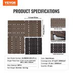 VEVOR Interlocking Deck Tiles Plastic Wood, 27 Pack, 12"x12" 27 sq. ft Waterproof Outdoor Flooring All Weather Use, Patio Floor Decking Covering Tiles for Porch Poolside Balcony Backyard, Dark Brown