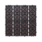 VEVOR Interlocking Deck Tiles Plastic Wood, 27 Pack, 12"x12" 27 sq. ft Waterproof Outdoor Flooring All Weather Use, Patio Floor Decking Covering Tiles for Porch Poolside Balcony Backyard, Dark Brown