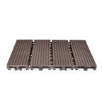 VEVOR Interlocking Deck Tiles Plastic Wood, 10 Pack, 12"x12" 10 sq. ft Waterproof Outdoor Flooring All Weather Use, Patio Floor Decking Covering Tiles for Porch Poolside Balcony Backyard, Dark Brown