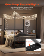VEVOR Full Size Canopy Bed Frame, Metal Canopy Bed with Four Posters Design, Heavy Duty Steel Slats Support, Underbed Storage Space, No Box Spring Needed, Easy Assembly, Black