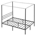 VEVOR Full Size Canopy Bed Frame, Metal Canopy Bed with Four Posters Design, Heavy Duty Steel Slats Support, Underbed Storage Space, No Box Spring Needed, Easy Assembly, Black