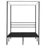 VEVOR Full Size Canopy Bed Frame, Metal Canopy Bed with Four Posters Design, Heavy Duty Steel Slats Support, Underbed Storage Space, No Box Spring Needed, Easy Assembly, Black
