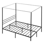 VEVOR Queen Size Canopy Bed Frame, Metal Canopy Bed with Four Posters Design, Heavy Duty Steel Slats Support, Underbed Storage Space, No Box Spring Needed, Easy Assembly, Black