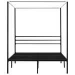VEVOR Queen Size Canopy Bed Frame, Metal Canopy Bed with Four Posters Design, Heavy Duty Steel Slats Support, Underbed Storage Space, No Box Spring Needed, Easy Assembly, Black