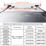 VEVOR Universal Roof Rack Crossbar 132.1 cm Length for Vehicle with Raised Side Rail
