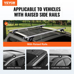 VEVOR Universal Roof Rack Crossbar 119.9 cm Length for Vehicle w/ Raised Side Rail
