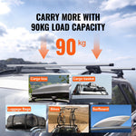 VEVOR Universal Roof Rack Crossbar 119.9 cm Length for Vehicle w/ Raised Side Rail